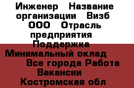 Инженер › Название организации ­ Визб, ООО › Отрасль предприятия ­ Поддержка › Минимальный оклад ­ 24 000 - Все города Работа » Вакансии   . Костромская обл.